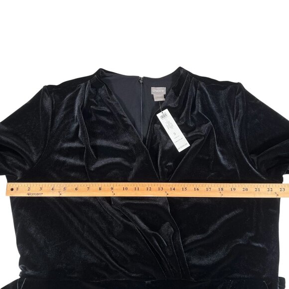 NEW Chico's Womens Black Wide Leg Waist Tie Elegant Velvet Jumpsuit Size 3 US 16 - Picture 15 of 16